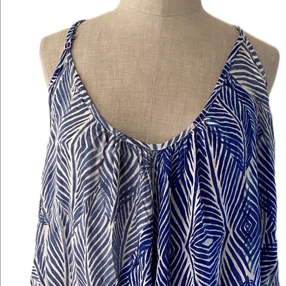 Lovestitch Blue palm Print Trapeze Dress - Picture 6 of 7